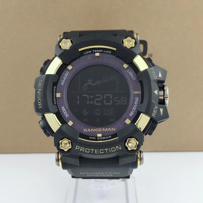 Relógios de pulso Japão Marca GB B1000 Homens Lazer Esporte WristWatch Mulheres Chronógrafo LED Frio Luz Impermeável Multi-Function Digital Relógio