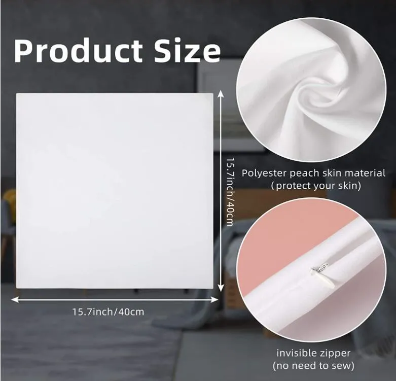 White Plain Sublimation Blanks Pillow Case Cushion Cover Fashion Pillowcase for Heat Transfer Press as DIY Gift