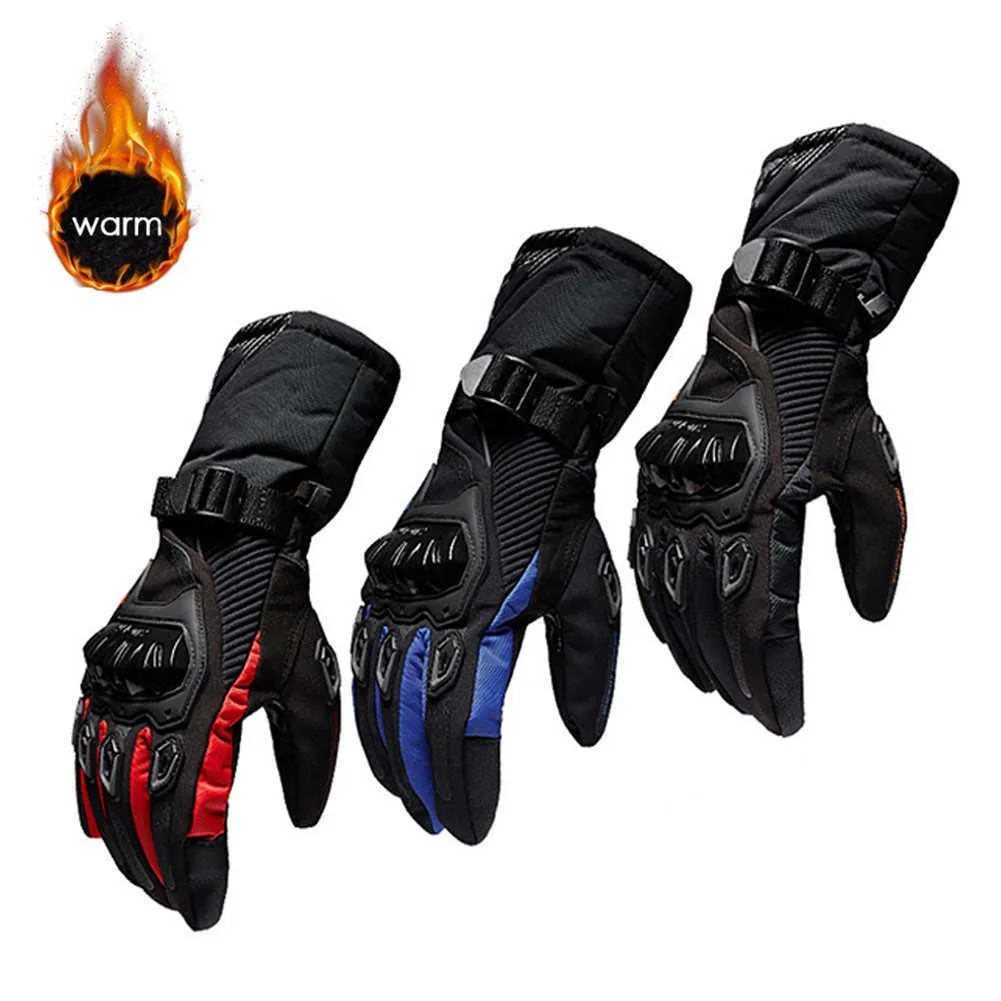 Nouveaux gants de moto d'hiver imperméables et chauds quatre saisons équitation moto cavalier Anti-chute gants de cross-country H1022
