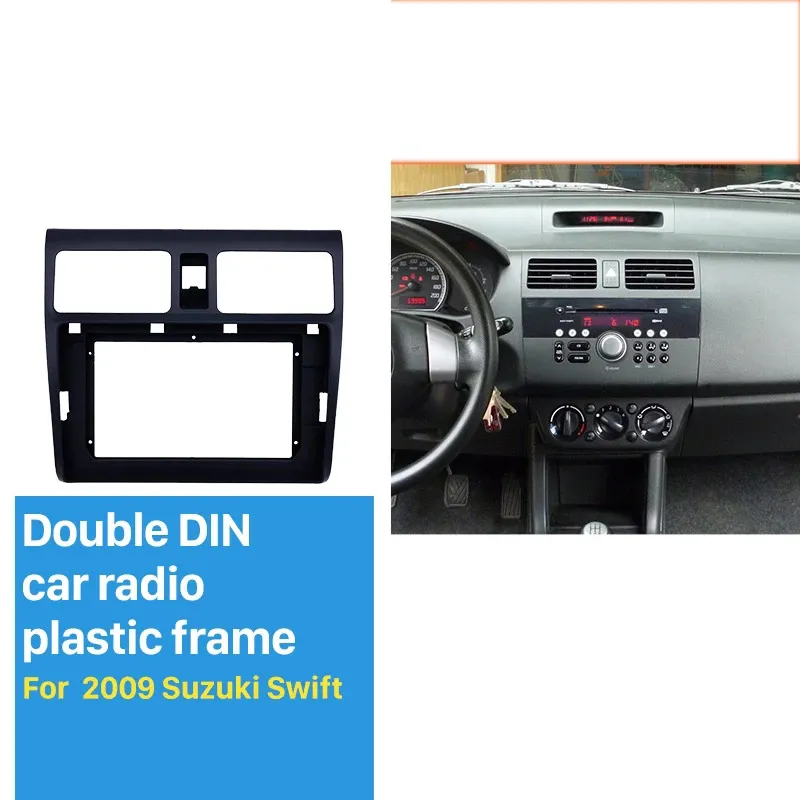 2Din Fasya Siyah Araba Radyo Çerçevesi 10.1 inç 2009 Suzuki Swift Dash Montaj Kiti Trim Panel Yok Gap