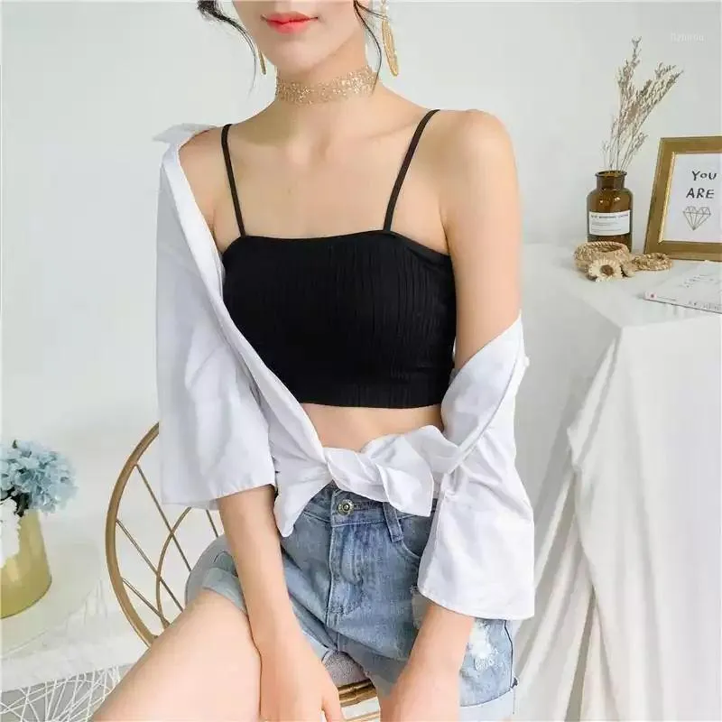 Sporty Wrapped Chest Tube Top With Built In Bra For Female Students And  Girls Thin Black Camisole From Lizhirou, $18.12