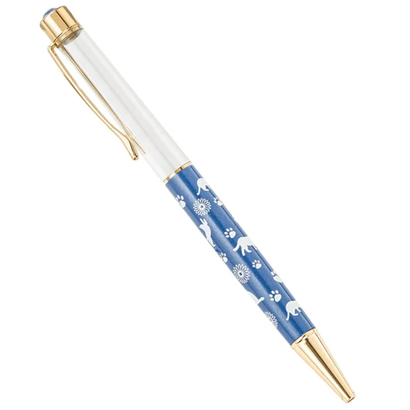 20 Colors Cartoon DIY Empty Tube Metal Ballpoint Pens Student Writing Gift Self-filling Floating Glitter Crystal Pen