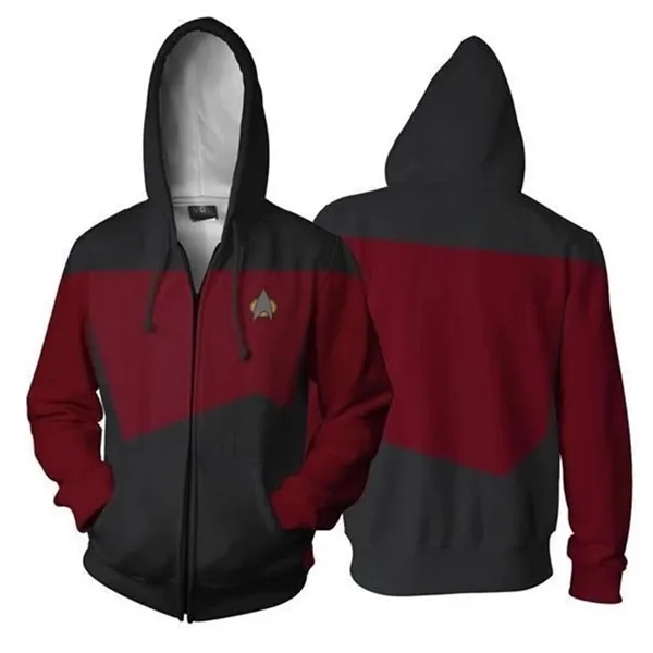 Star Voyager Trek Hoodies 3D Print Mannen Hoodie Hoody Man Hip Hop Casual Jas Sweatshirts met Rits G0909