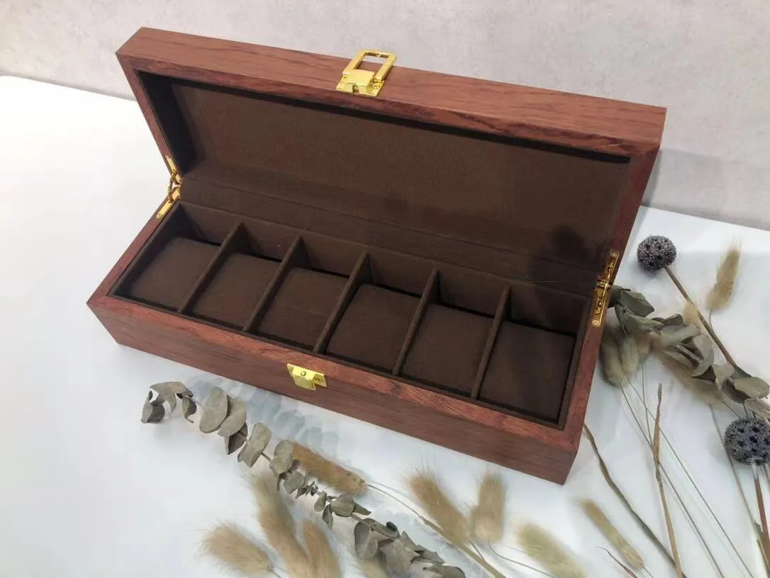 2021 Monogram Classic 6 position luxury watch boxes 31*11*8cm large space Gift Wood Cases Watches Box super quality