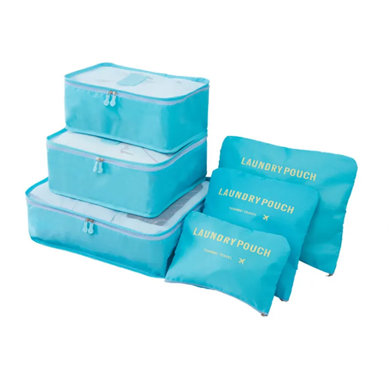 Cubi di imballaggio unisex Set durevole 6 pezzi Borsa da viaggio per articoli da toeletta Borsa da viaggio per valigie