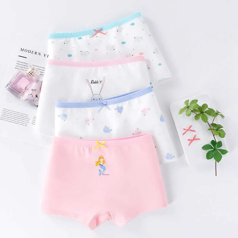 Cartoon Snail Print Cotton Boxer Seamless Cotton Panties For Girls