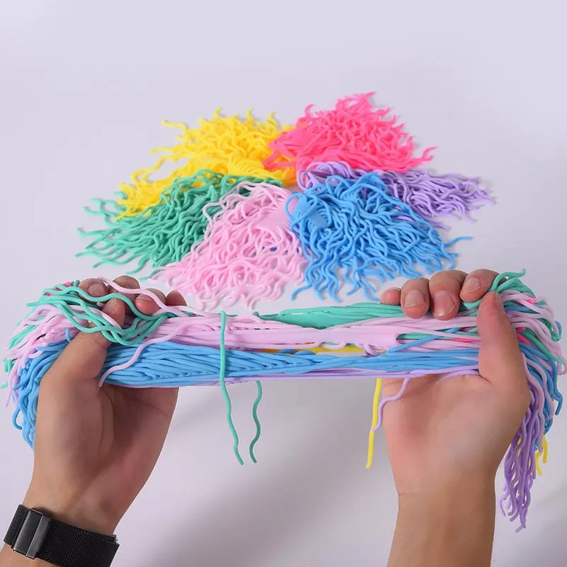 BOXOB 4 Pièces Jouets Sensoriels Pour Enfants Autistes - Corde Extensible Texturée - Bâtons Colorés Vert Bleu Rouge Jaune - Idéal Pour Calme Et Concentration En Classe