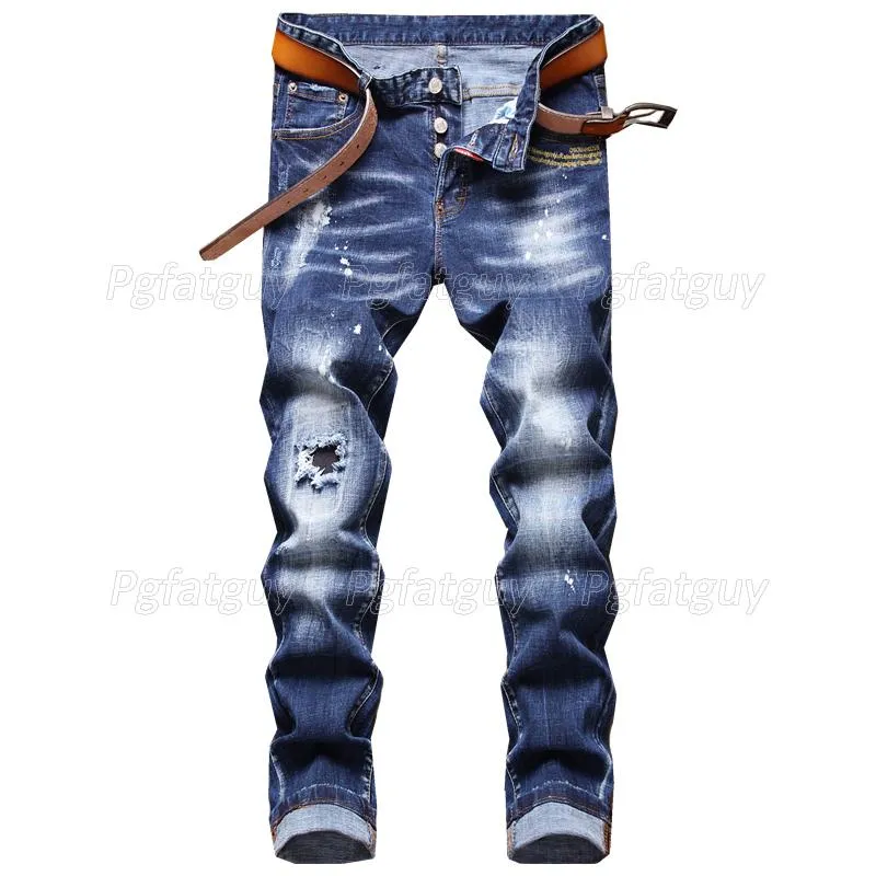 Acquistare Jeans Da Uomo Strappato Rattoppato Moda Moda Uomo Blu Lettera  Ricamo Pantaloni Punk Graffiato Graffiato Alta Qualità Streetwear Hip Hop  Economico | Consegna Veloce E Qualità | It.Dhgate