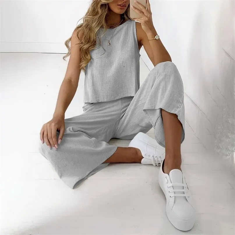 2 Piece Outfits for Women Solid Outfit Casual Trousers Suit Ropa De Mujer Streetwear Conjunto Femenino Summer Joggers Set 211105