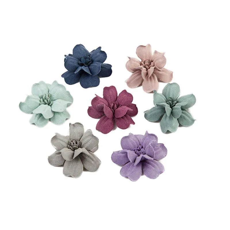 Couronnes de fleurs décoratives Savica 10 pièces tête en tissu artificiel pour coiffure de mariage décor à la maison bricolage Scrapbooking artisanat Flores accessoires