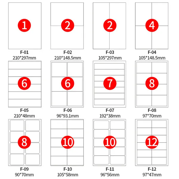 1400x Etiketten Labels selbstklebend weiß 99.1 x 38.1mm auf DIN A4