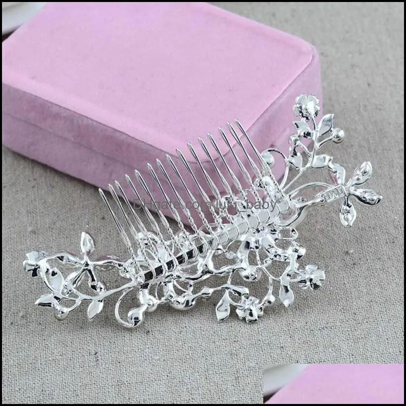 Hair Clips & Barrettes Charm Flower Slide Clip Floral Headpiece Rhinestone Pearl Wedding Comb Crystal Bridal Hairpin Jewelry