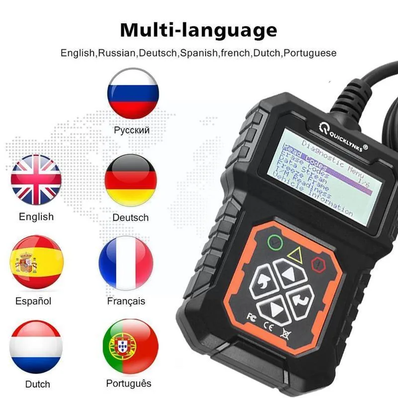 CODE LEZERS SCAN Tools Automotive Foutdiagnose Instrument MS309 OBD2 CONTROLE Auto Reader Scanner Diagnostische motor Zwart Tool Kleur S5X9