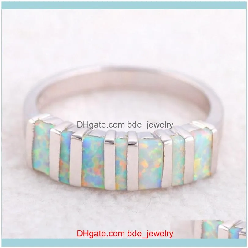 Bröllop smyckenwedding ringar mode glamour romantisk opal mens kvinna semester gåva ring boutique smycken grossist droppe leverans 2021 f8kkh