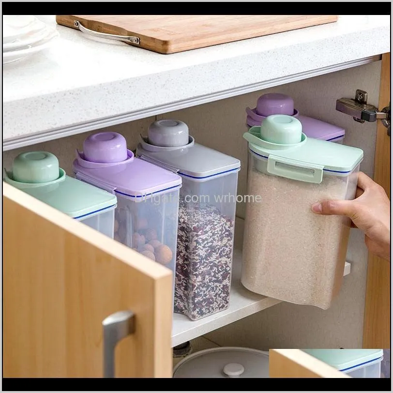 kitchen miscellaneous grains storage containers cereal dispenser rice bucket accessories plastic box bottles & jars