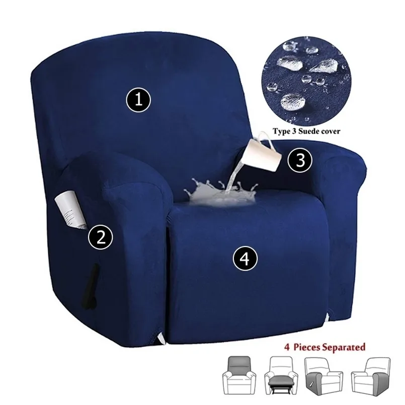 Zamszowa fotelowa sofa Pokrywa masaż all-inclusive Deck Leniwy Chłopiec Krzesło S Lounge Single Seat Couch Slipcover Fotel 211116