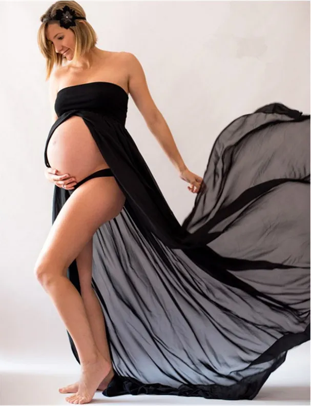 Summer Maternity Pregnancy Dresses for Photo Shooting Ruffle skirts Women Clothes for Pregnant Maternities photography Long dress