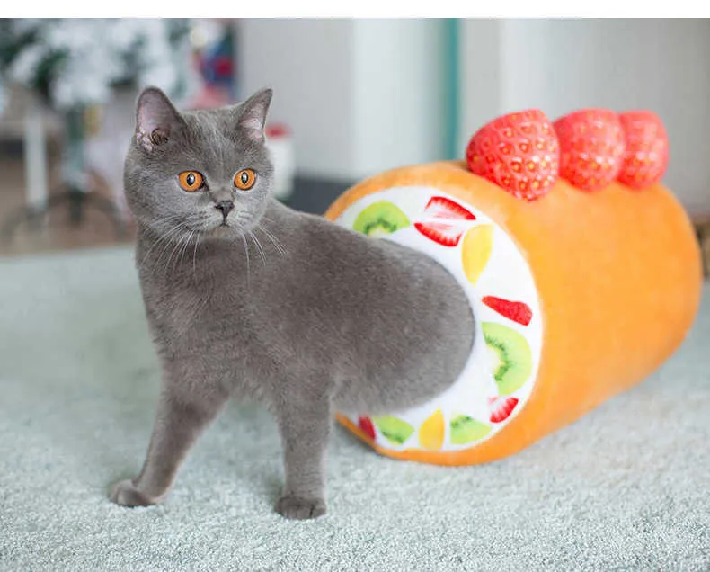 Cozy Fruit Tart Cotton Cake Shaped Cat Hideaway Bed For Cats And Dogs Washable Cute And Funny Sleep Cave Nest With Winter Warm Cushion From Xue009 13 DHgate.Com