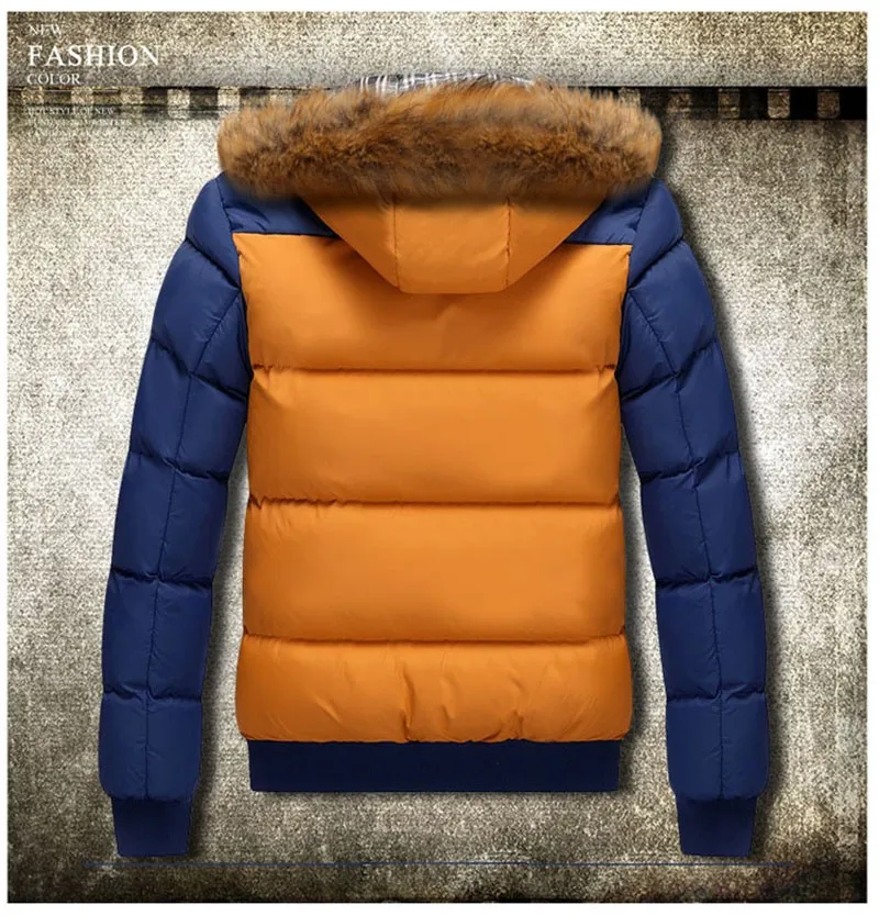 Winter jacket men thicken mens parka jackets fur hooded fashion warm casual cotton outdoor outerwear men