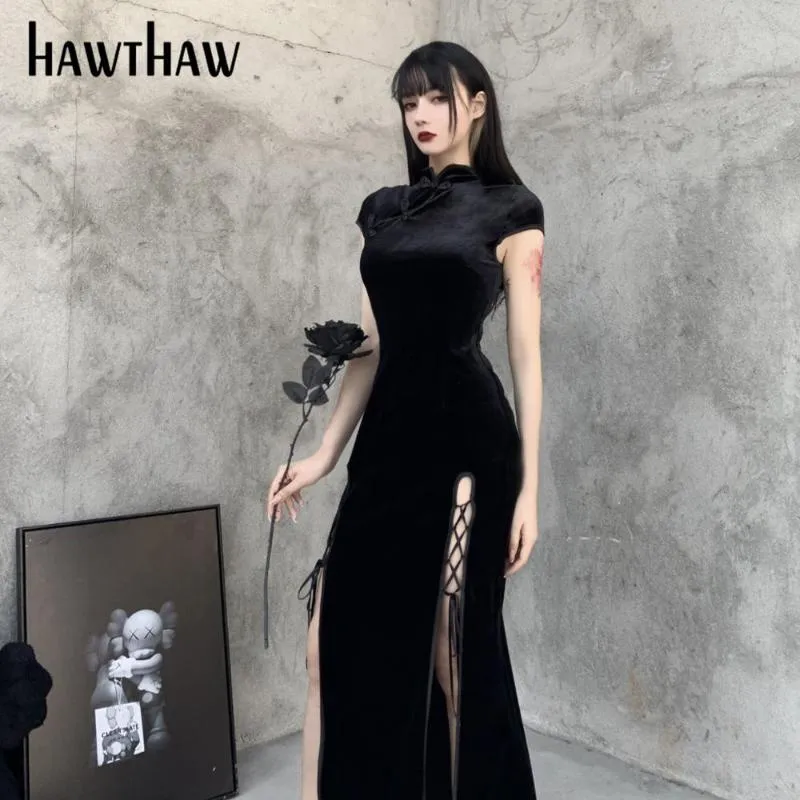 Elegant Velvet Qipao: Long Sleeve Bodycon Chinese Dress - Retro Autumn  Winter Style, Open Fork Design - Shop Now! from Dhgate Basic & Casual  Dresses - price 43.01
