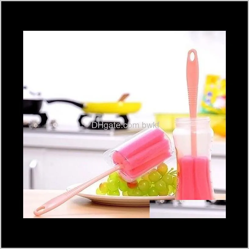 2pcs kitchen cleaning tool sponge brush for wineglass bottle coffe tea glass cup color random