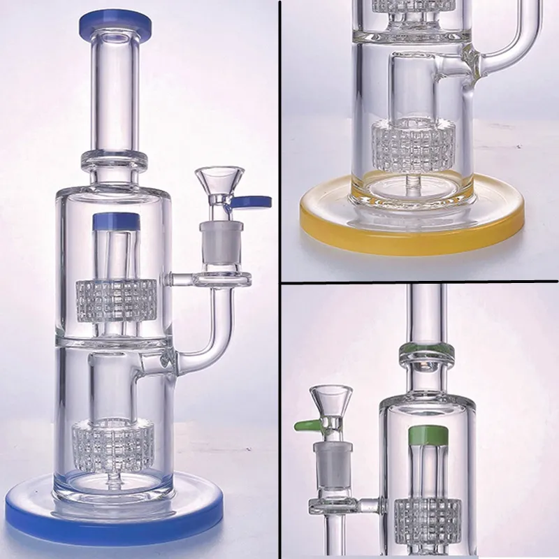 Doppelte Corona Mobius Stereo-Wasserpfeifen, 11 Zoll berauschende Glasbong, 14 mm weibliches Gelenk, Vogelkäfig-Wasserpfeife, 5 mm dicke Matrix-Bongs, Öl-Dab-Rig