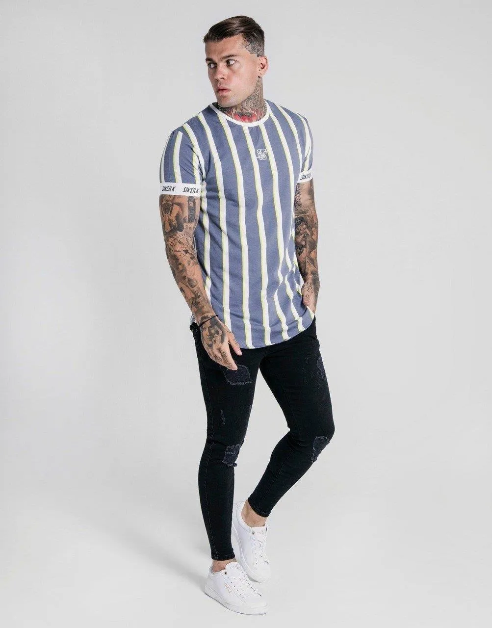 Siksilk stripe clearance tech tee