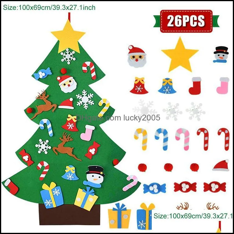 Kids DIY Felt Christmas Tree Christmas Decoration for Home 2021 New Year Gifts Christmas Ornaments Santa Claus Xmas Tree ZZA7562