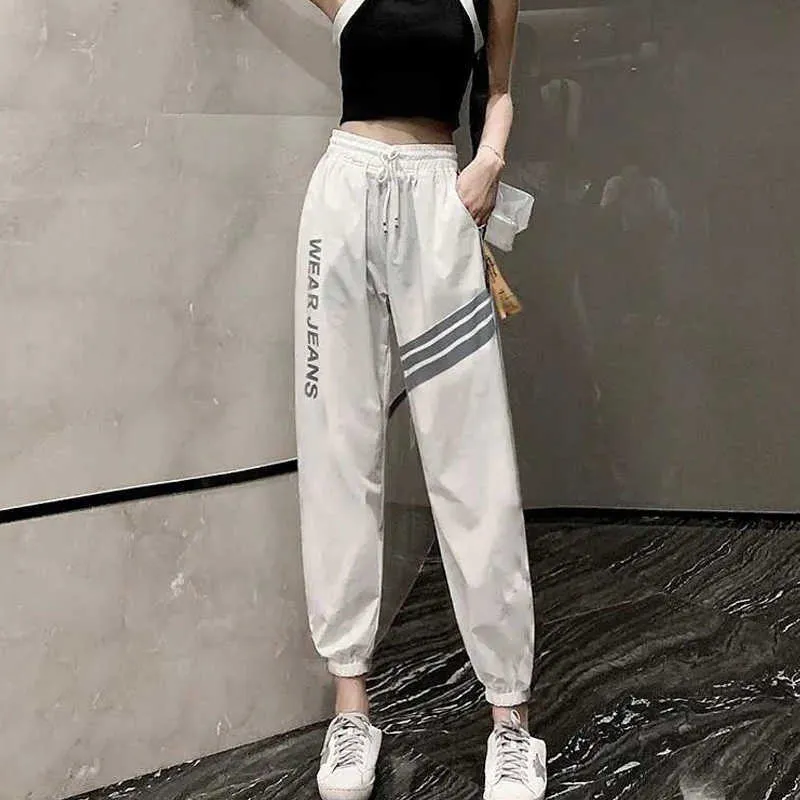 Baggy Sweatpants Women Quick Dry Breathable White Black Harem Pants Women Summer Plus Size Pants Long Harajuku Korean Trousers Q0801