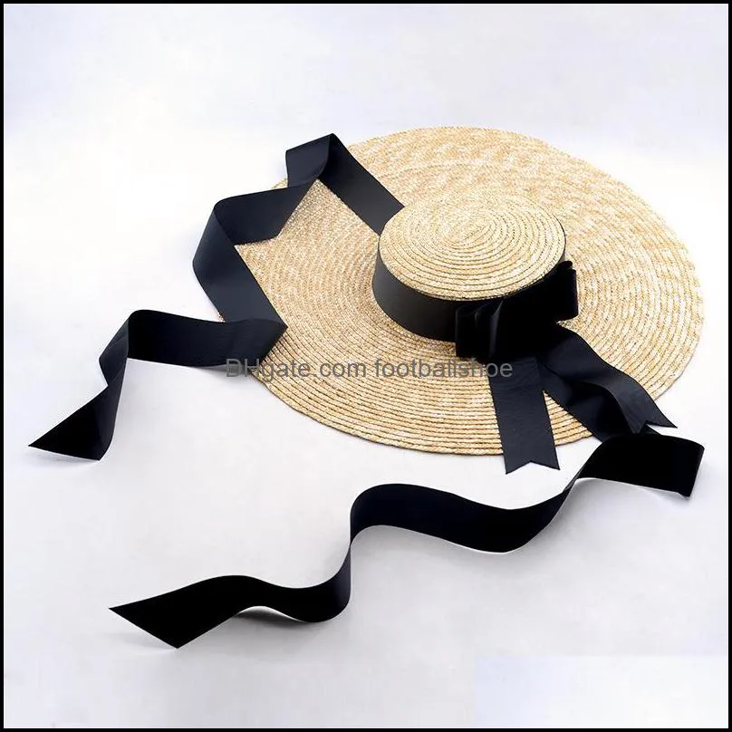 Breda rand hattar kepsar hattar, halsdukar handskar mode tillbehör bauhinia sommar stor st sol för kvinnor UV skydd Panama Beach damer båge ha