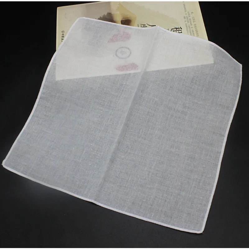 26*26cm Women Plain White Square Handkerchiefs Towels Bridal Wedding DIY Cotton Thin Napkin Hankies