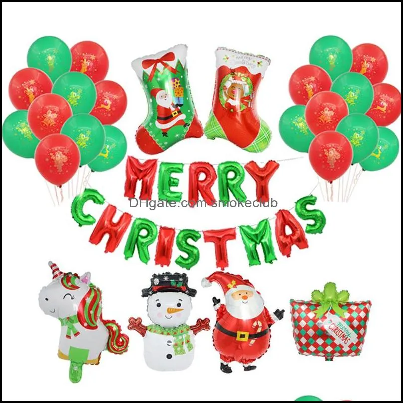 Merry Christmas Balloons Santa Claus Christmas Tree Banner Garland Decorations for Home Xmas Party Decoration Kerst Balloon Set