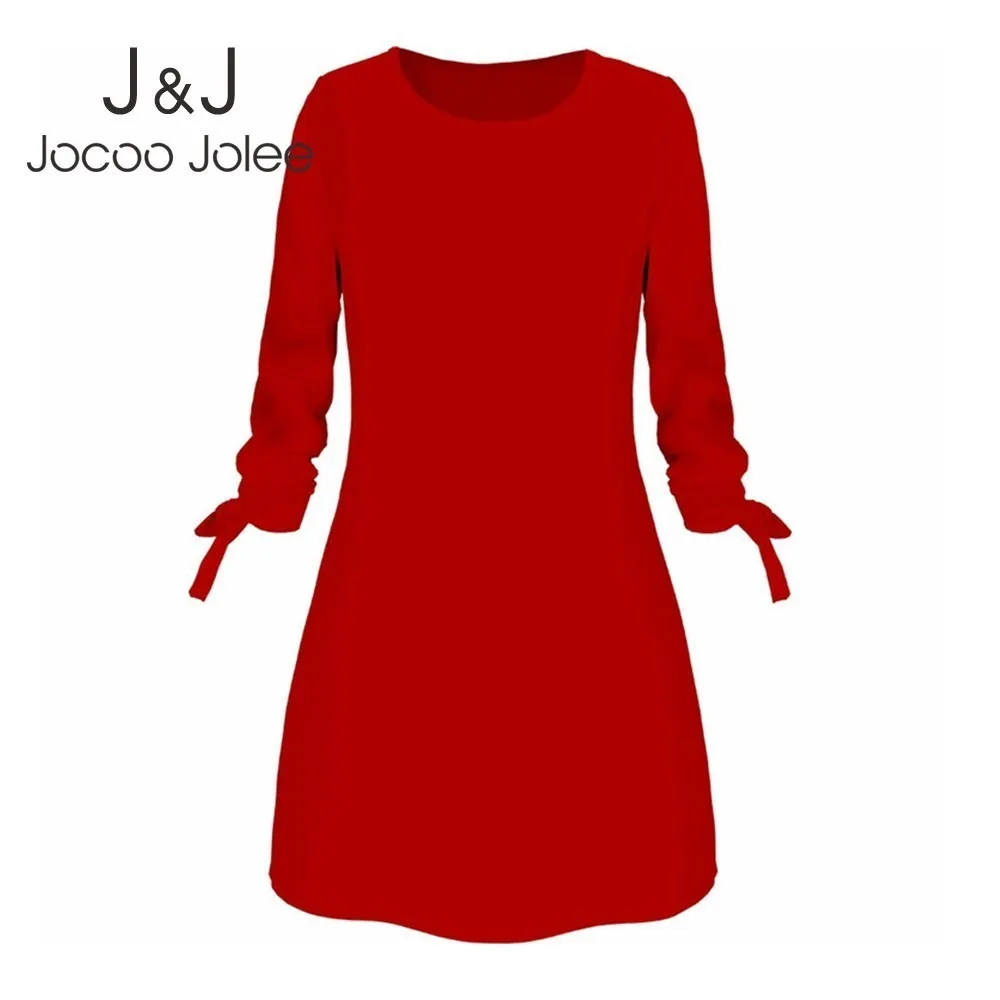 Jocoo Joleeカジュアルルーズドレス夏3/4スリーブOネックエレガントなシフォンドレス女性のビーチドレスプラスサイズのvestidos 210518