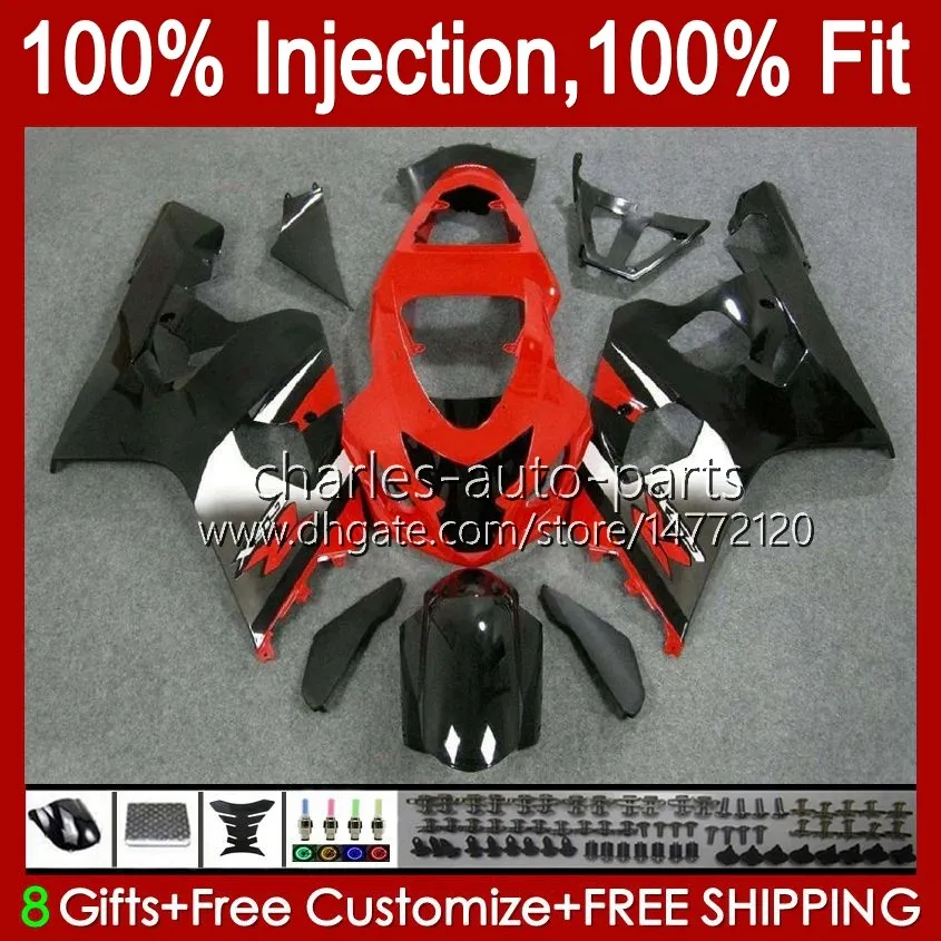 Molde de Injeção Corporal para Suzuki GSXR-750 GSXR 750CC 600CC 750 600 CC 2004 2005 43No.19 GSXR600 GSXR750 K4 04 05 GSXR-600 GSX-R750 2004-2005 OEM Fairing Kit Fábrica Vermelho