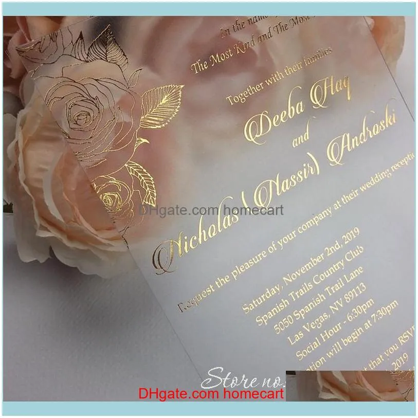 Clear acrylic foil invitations wedding invitation floral invitation set luxury invites wedding stationery unique card1