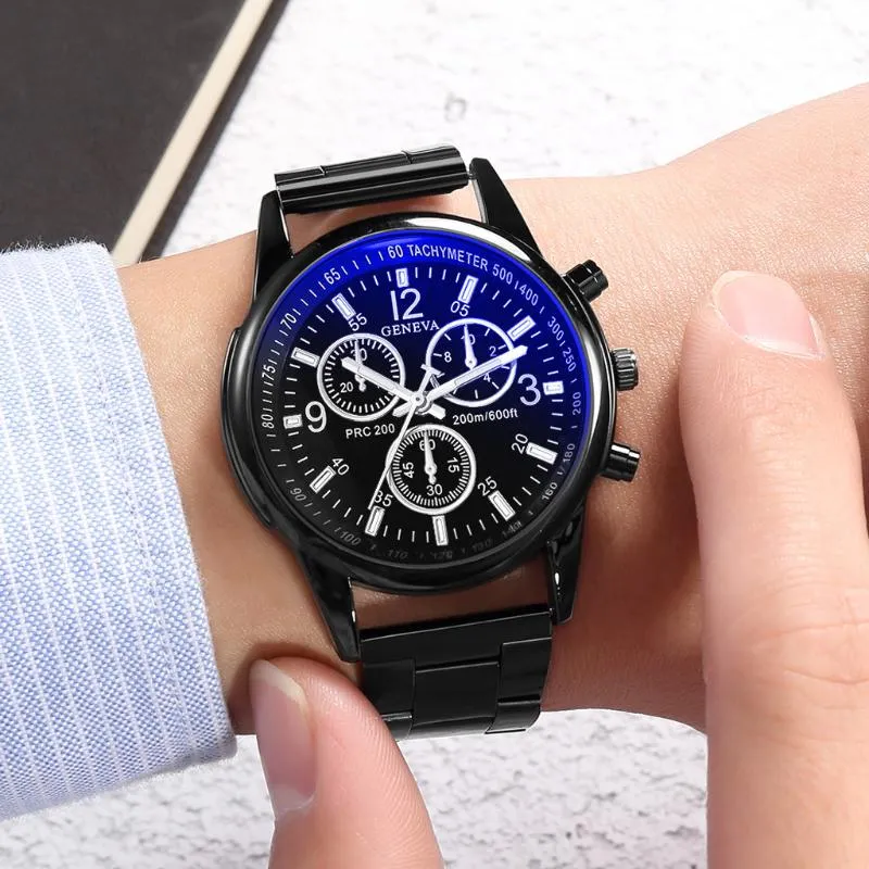 Armbanduhren Uhr 2021 Genf Männer Mode Militär Edelstahl Analog Datum Sport Quarz Armbanduhr Elegante Luxus Sport