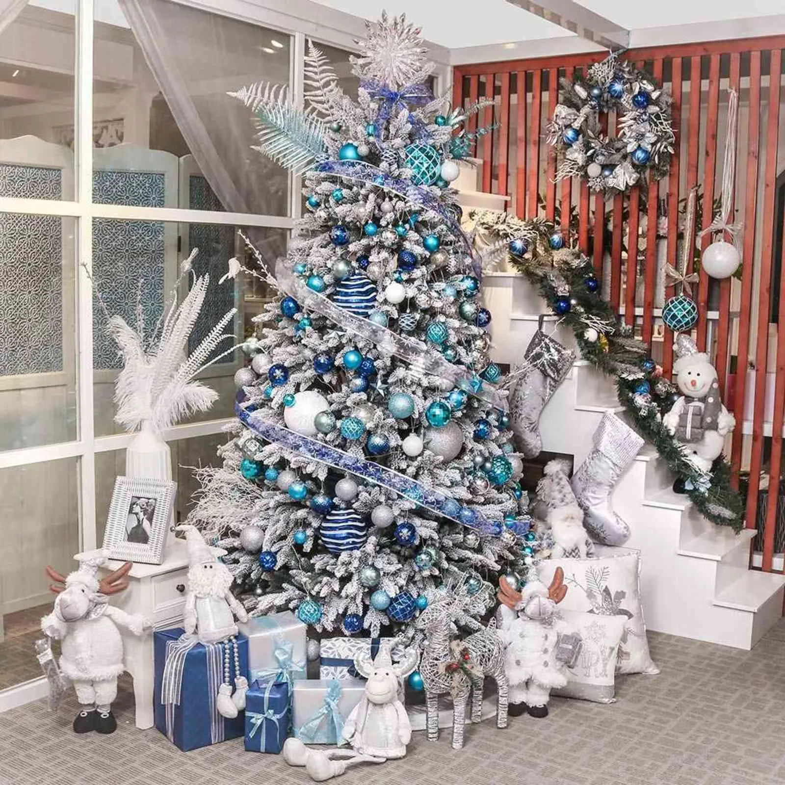 24 Flocons De Neige Scintillants Pour Sapin De Noël - Décorations Suspendues Avec Ficelles Argentées