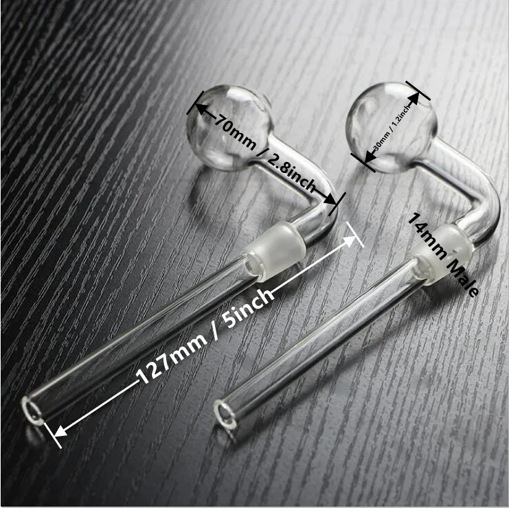 5 inch Lengte 14mm Mannelijke Glas Olie Brander Pijp OEM Beschikbaar Pyrex Nagels Handvat Brandende Tabak Kruid Roken buis Voor Water Bong Dab Rigs