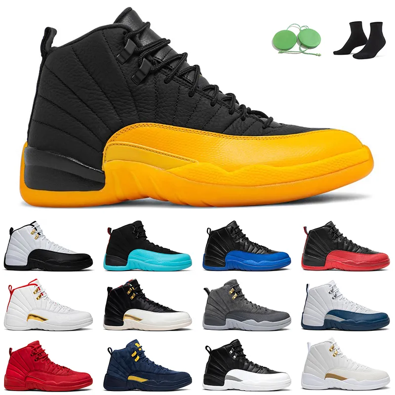 jumpman 12 University Gold men Basketball Shoes 12s Reverse Flu Game Indigo Dark Grey Taxi mens trainer outdoor sneakers