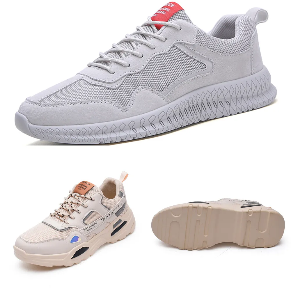 U1FU Scarpe da corsa casual da uomo comode Una profonda traspirante grigio solido Beige donna Accessori di buona qualità Sport estate Moda scarpa da passeggio 23