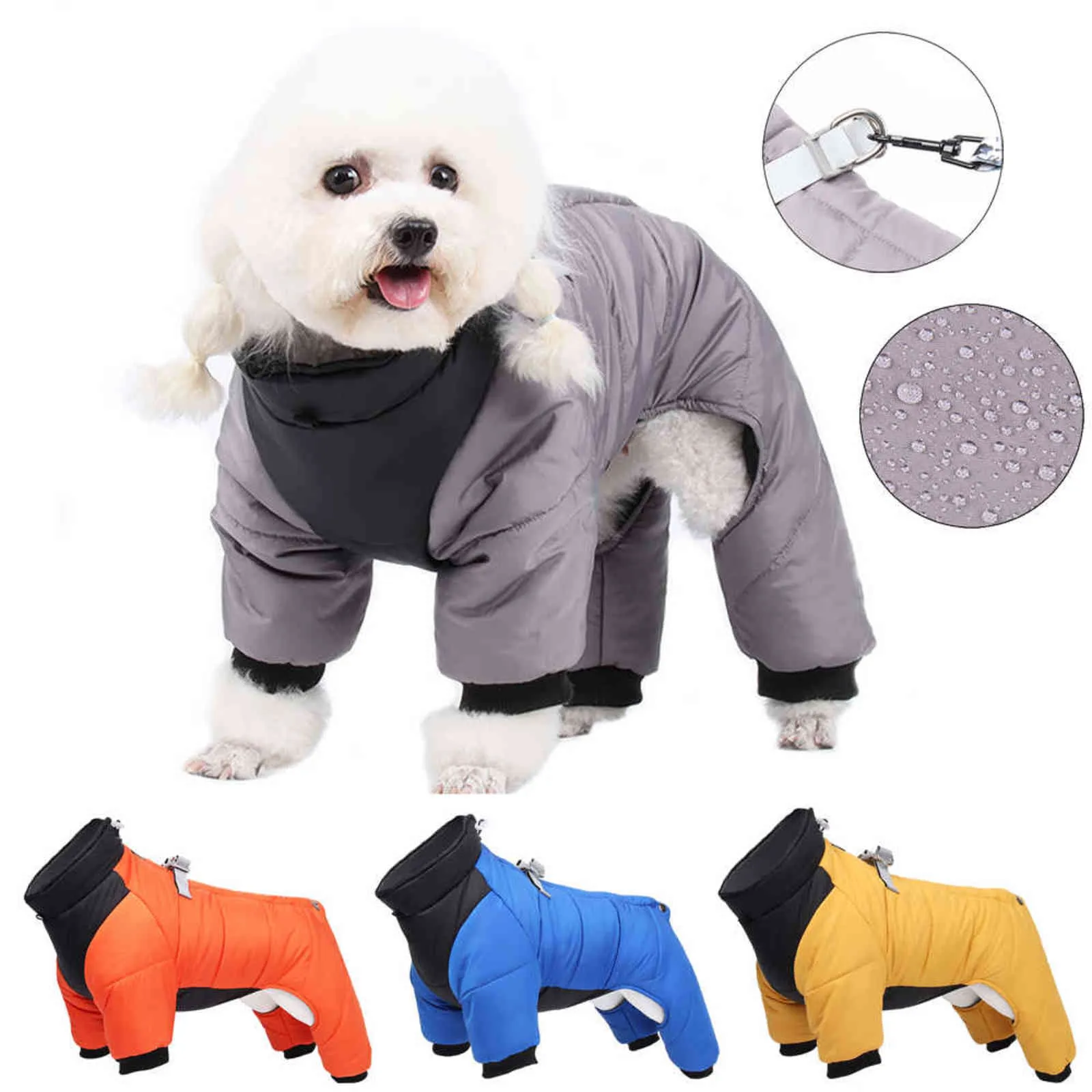 Hond donsjack winter warme hond kleding voor kleine honden puppy jas waterdicht huisdier vest Franse bulldog kostuums chihuahua jumpsuit 211106