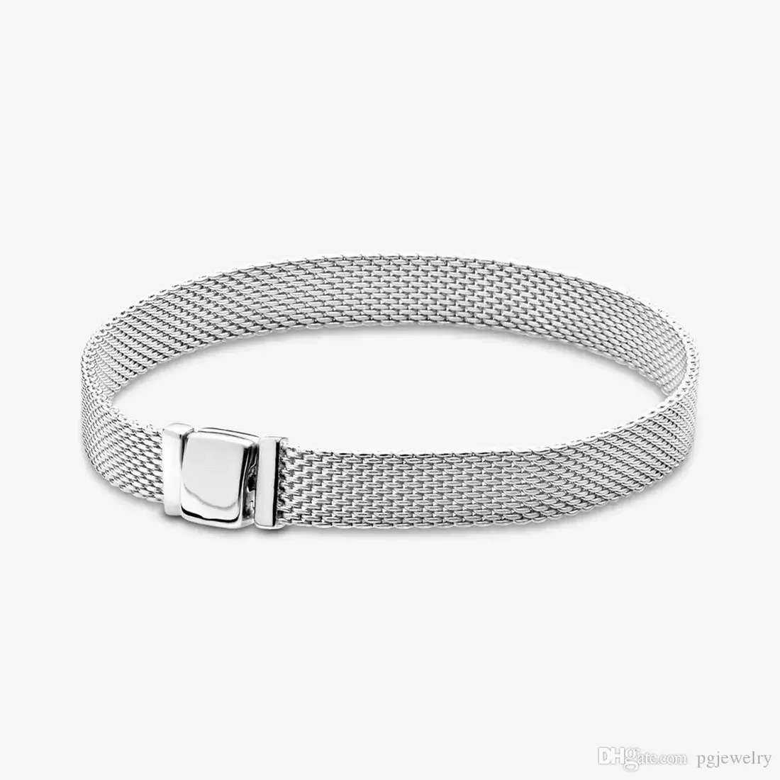 Designer 925 Sterling Silver Charm Bead Fit Pandora Reflexions Mesh Bracelet Authentic Slide Bracelets European Style Charms Beaded Murano