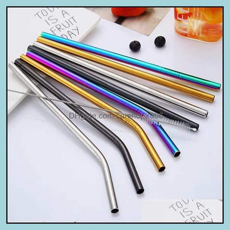 Reusable 8MM Stainless Steel Straw Drinking Straw Food Grade SS304 Colorful Straw Wholesale Bar Drinking Tools HWA8040