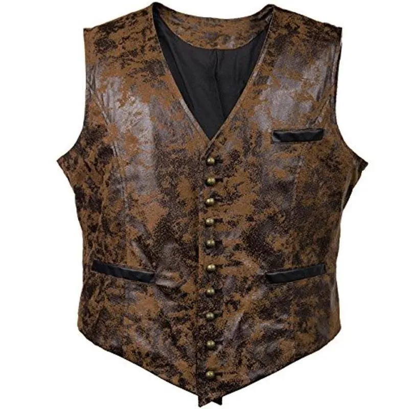 Men's Vests Retro Vest Suede Suit Single-Breasted Sleeveless V-Neck Casual Slim Spring And Autumn Plus Size Jacket S-3XL