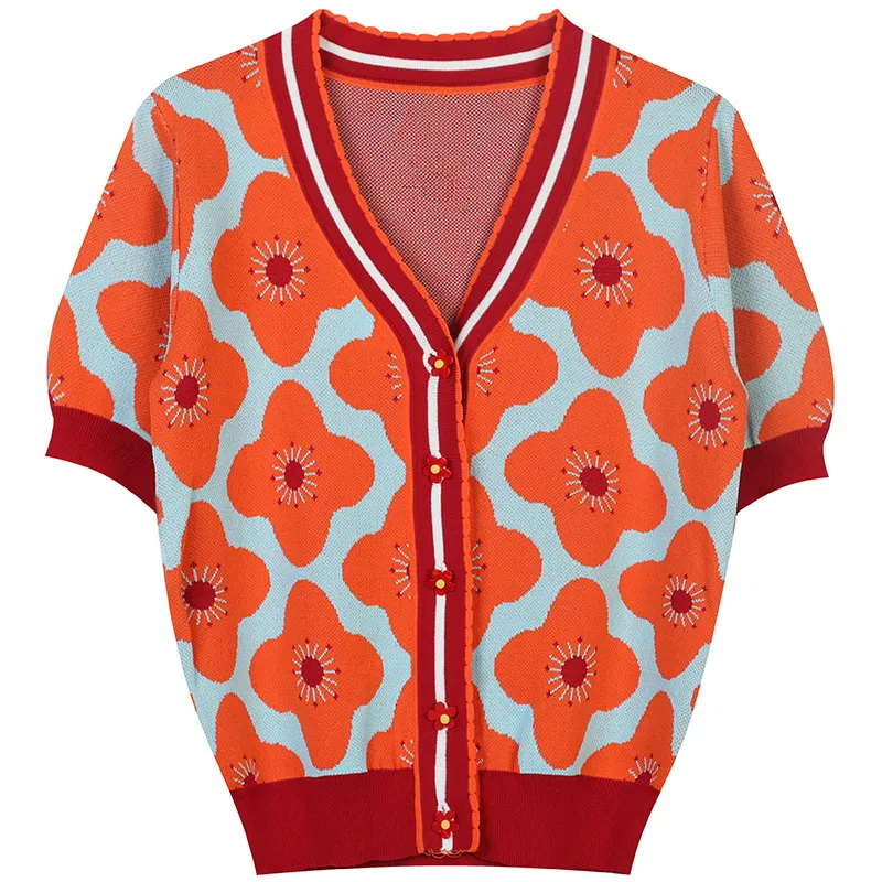 329 2021 Runway Spring Summer Brand SAme Style Sweater Short