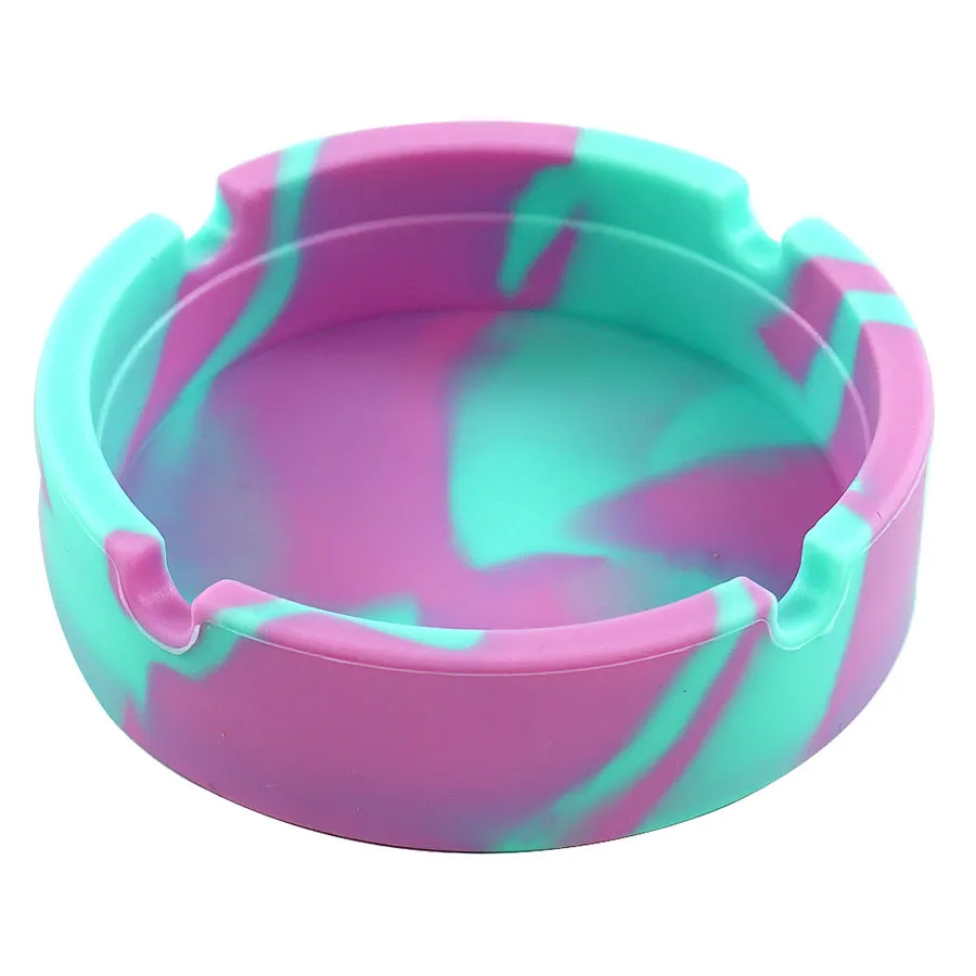 Silicone Portable Ashtray Circular Unbreakable askfack Anti-skållningsbrickor Rökfria Röktillbehör