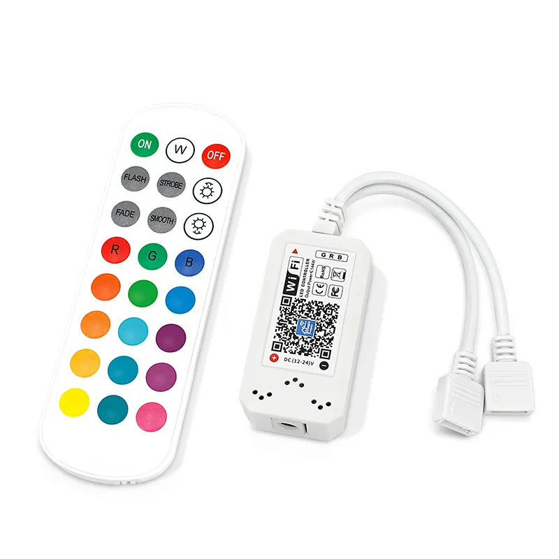 Wifi Bluetooth IR Remote LED Strip Lights تحكم يعمل مع Smart Speacker Voice Command DC 12V إلى 24V Music Sync App Control Wirless للشريط، حبل الضوء