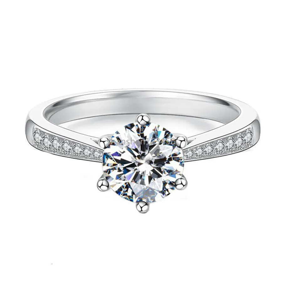 Bagues de fiançailles de mariée, bague en diamant Moissanite pour femmes, bijoux à la mode, cadeau et sable