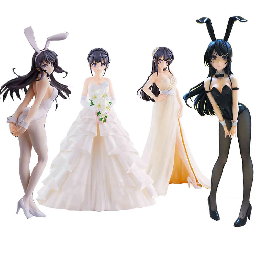 Soft Body Rascal Não Sonho de Bunny Menina Senpai Sakurajima Mai Sexy Anime PVC Figura Figura Brinquedo Coleção Modelo Boneca Presentes X0503