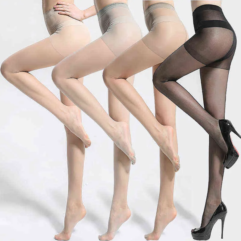 Ladies 5D Tear Resistant Nylon Pantyhose Women Summer Sexy Breathable Elastic Tights Slim Stockings High Waist Sun Protection Y1130